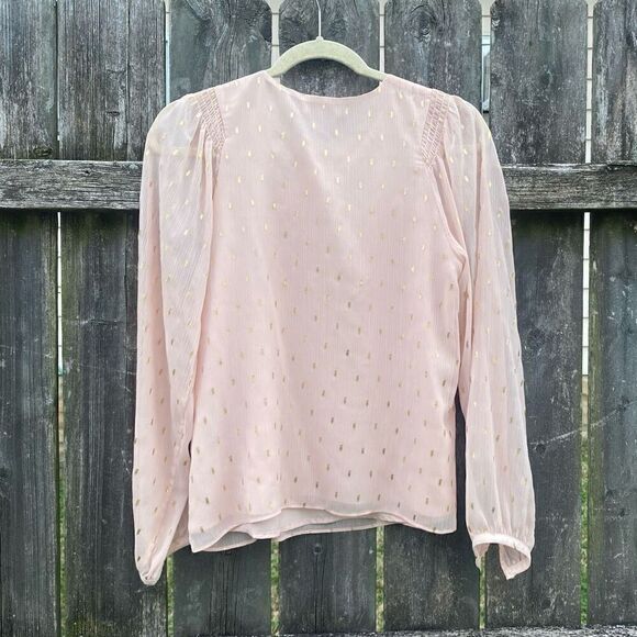 Nine West Pink Gold Speck Chiffon Blouse NWT | S - Picture 5 of 5